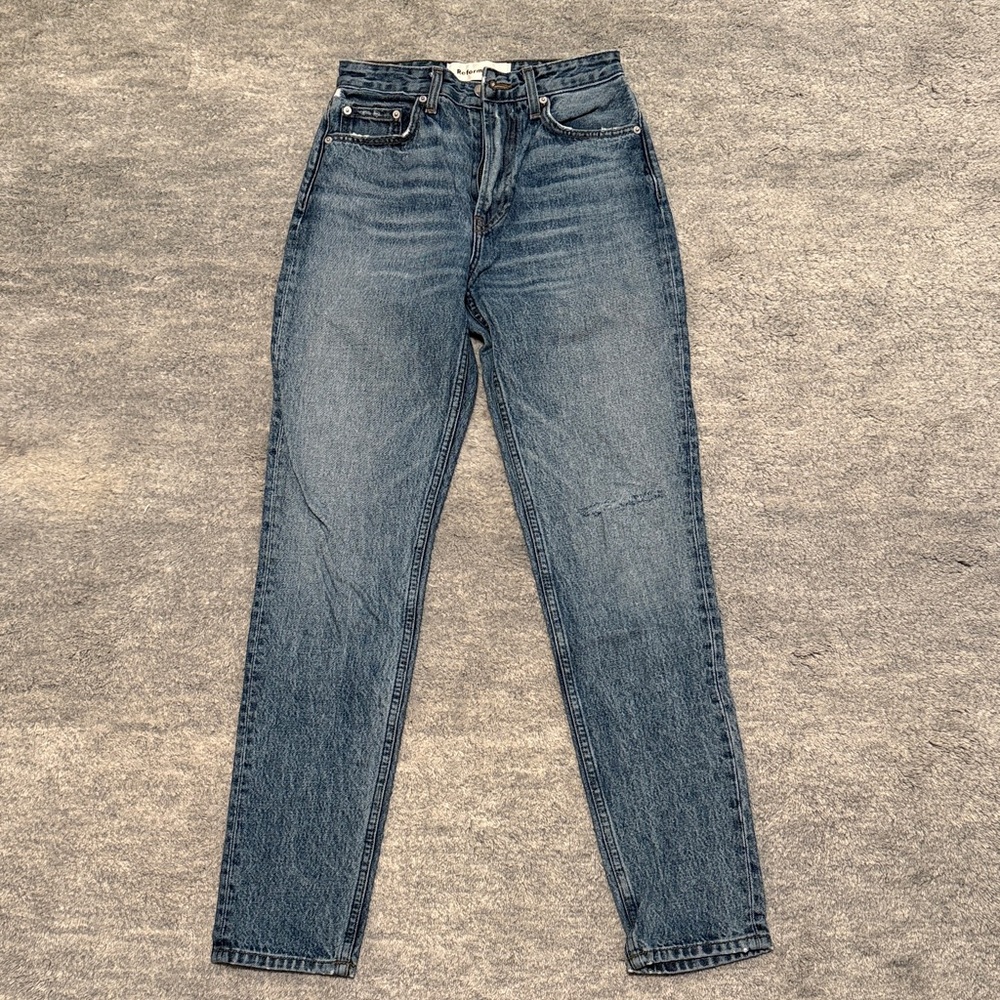 Reformation Cynthia High Rise Straight Long Jeans